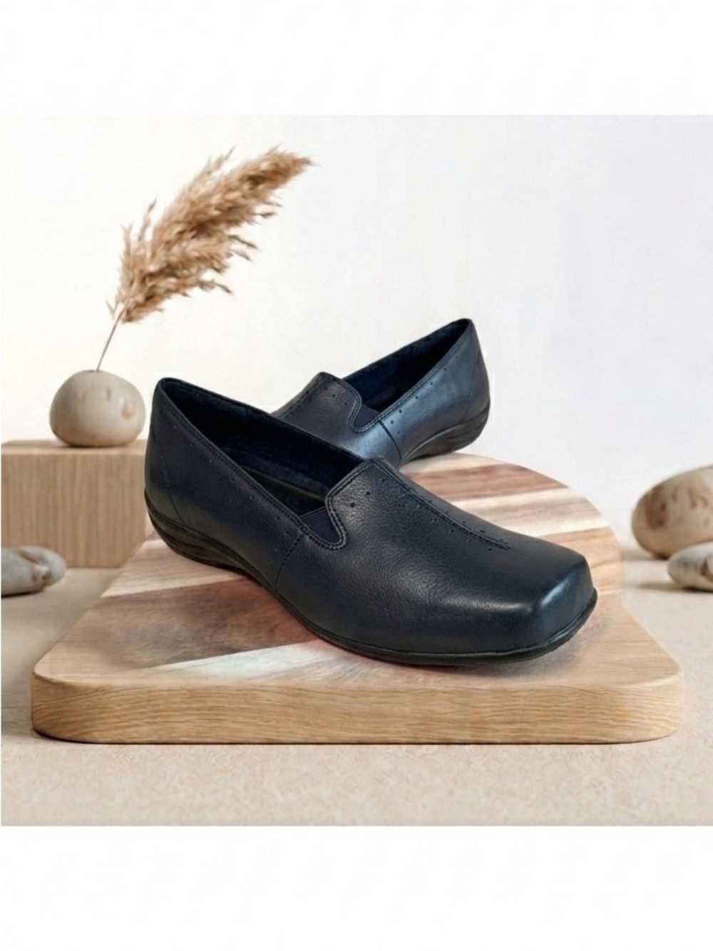 Easy Street Women Purpose Slip On Flat Loafers Navy Comfort Footbed 9.5WW
